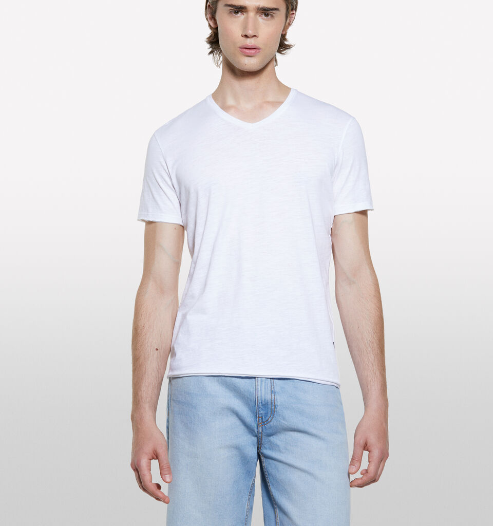 T-shirt blanc coupe slim - t-shirts à manches courtes pour homme - Blanc | Sisley image number 4